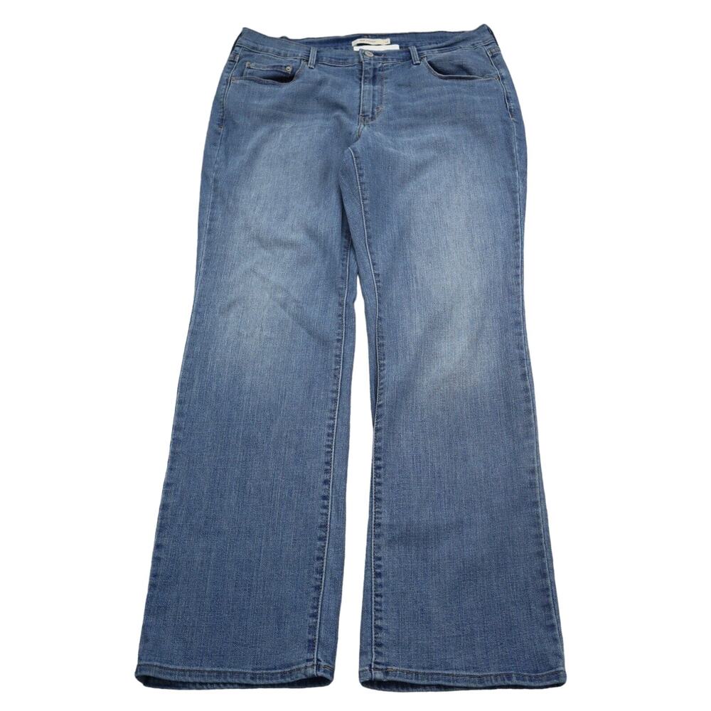 Levis Jeans Womens 14 Blue 505 Straight Mid Rise Button Medium Wash Denim Pants